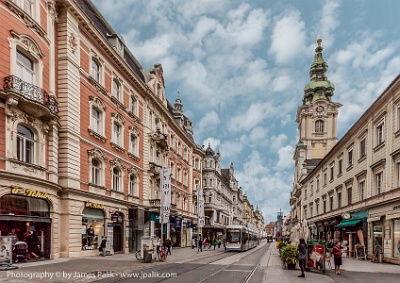 Herrengasse street - old historic district  Graz, Austria